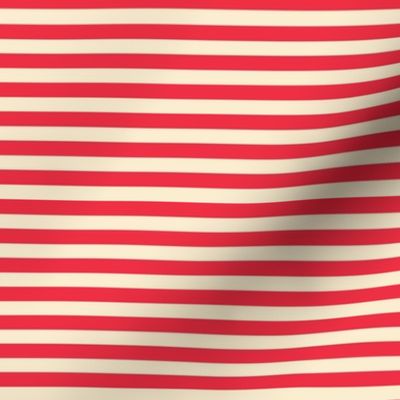 Horizontal Stripes - Red and Cream