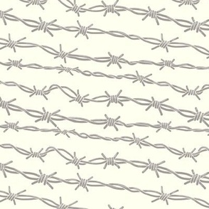 Highlighted Barbed Wire on Ivory White
