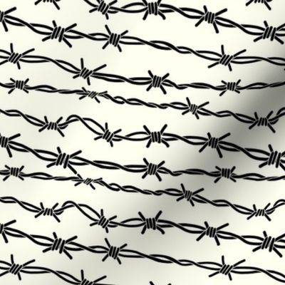 Black Barbed Wire on Ivory White