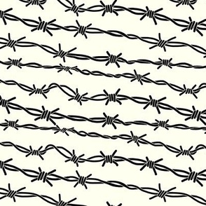 Black Barbed Wire on Ivory White