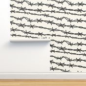 Black Barbed Wire on Creamy White