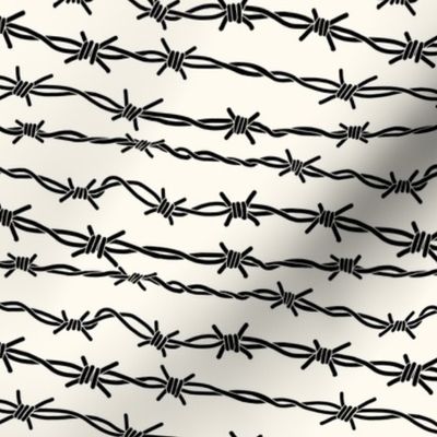 Black Barbed Wire on Creamy White