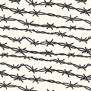 Black Barbed Wire on Creamy White