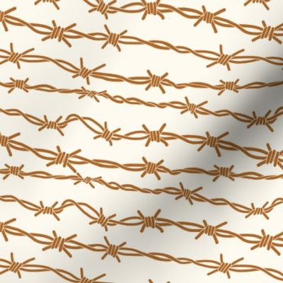 Rusty Barbed Wire on Creamy White