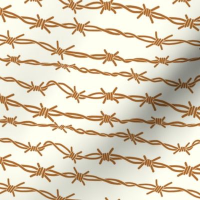 Rusty Barbed Wire on Ivory White