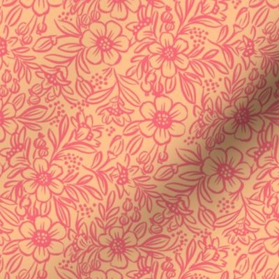 Mediterranean Floral in Coral Small Scale