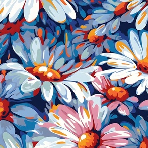 Bold Bright Whimsical Daisies 