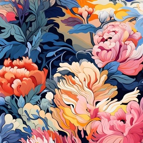 Bright and Bold Whimsical Floral Pattern