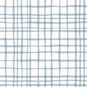 Wobbly Gingham Plaid//Medium//French Country Blue