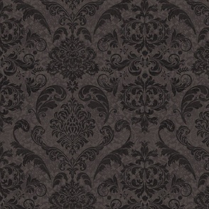 Dark Vintage  Victorian  Damask Pattern Brown