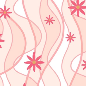 Jumbo Mod Flowy Flowers, Ballet Pink