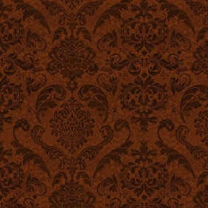 Dark Vintage  Victorian  Damask Pattern Mahogany