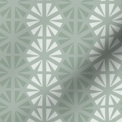 Lattice Spike Geometric Hexagon Stripes  in Sage Green (Medium)