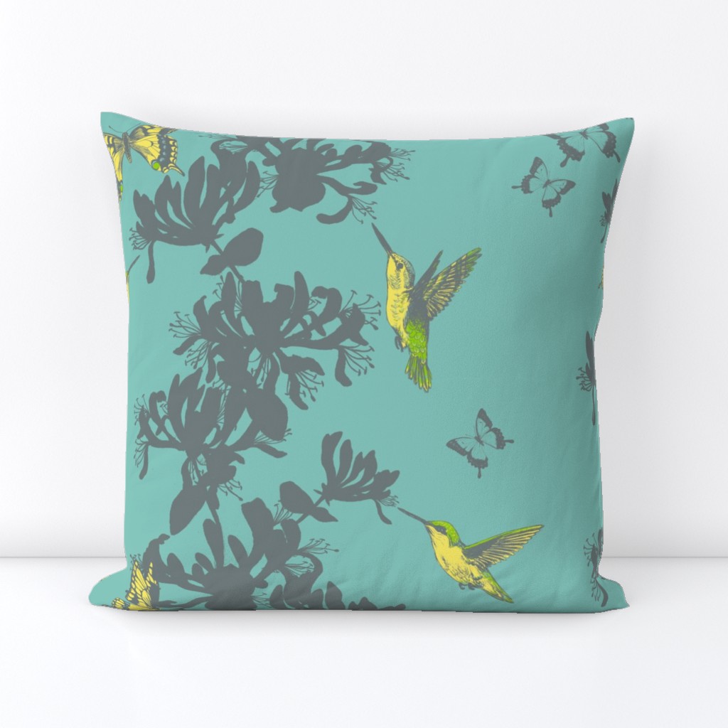 Hummingbird and Butterfly Floral - large