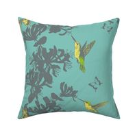 Hummingbird and Butterfly Floral - large