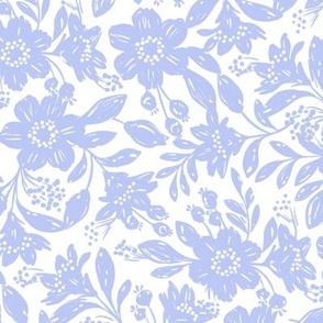 Mediterranean Floral in Periwinkle Small Scale