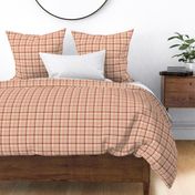 french country "Twill" Plaid in apricot peach ivory and brick