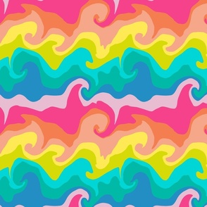 Multicoloured rainbow waves 