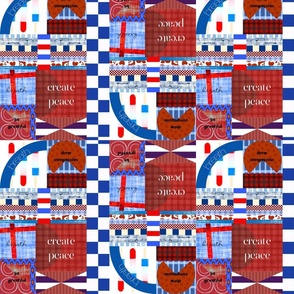 design collage - color mash-up - red and white and blue holiday 