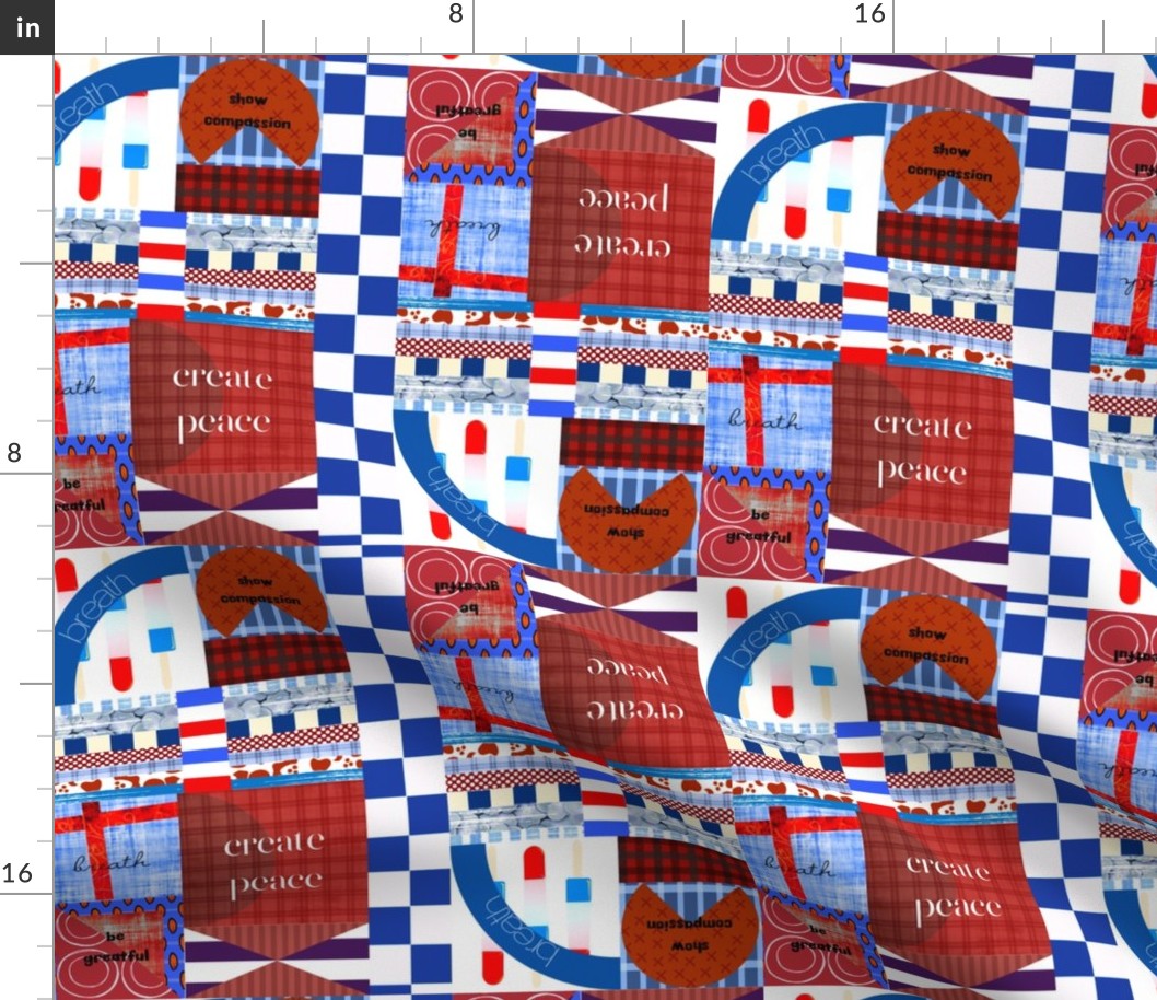 design collage - color mash-up - red and white and blue holiday 