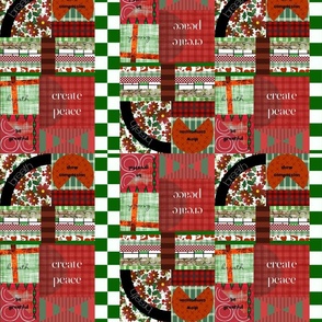 design collage - color mash-up - green and red holiday