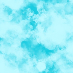Aqua Teal Clouds 