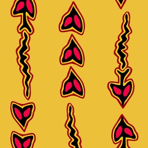 Tribal Shaman Arrows - Yellow Red Black - Large Scale - Design 15271071