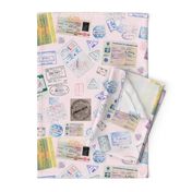 Stamps - Passport -pink