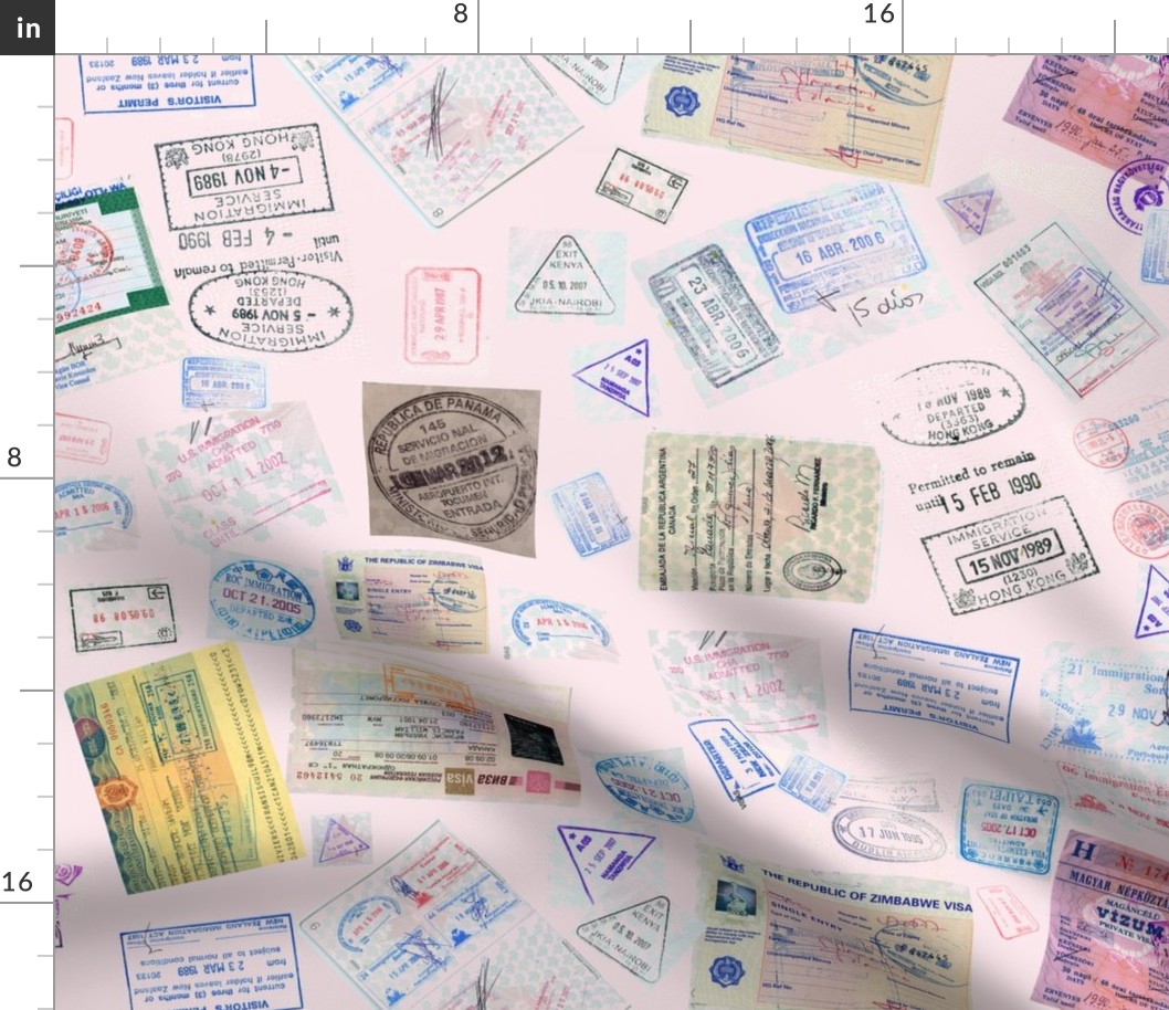 Stamps - Passport -pink