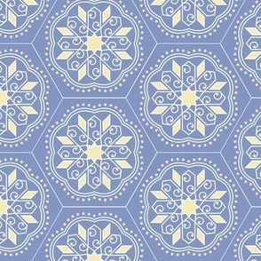 Tile Hexagons - Blue