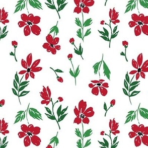 Festive Floral red-green