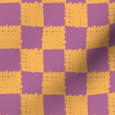 Lilac Purple, Yellow Gold Checkerboard