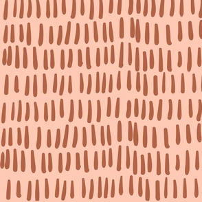 Light Terracotta Orange Boho Dash Lines Texture Pattern