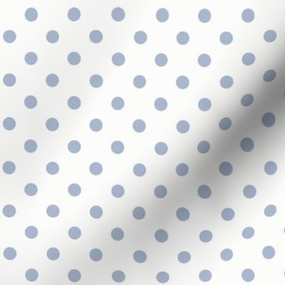 Dotty: Dusty Blue & White Polka Dot, Gray Blue Dotted