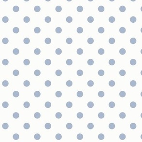 Dotty: Dusty Blue & White Polka Dot, Gray Blue Dotted