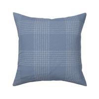 6" Crossover Plaid dark: Slate Blue & Cream, Dusty Blue Linear Plaid