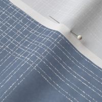 6" Crossover Plaid dark: Slate Blue & Cream, Dusty Blue Linear Plaid