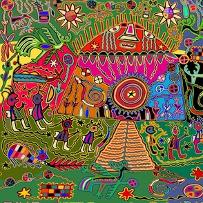 Shaman Tribal Dream Spirits Tea Towel  - Design 15272118