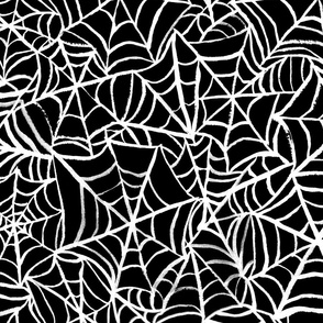 Spiderwebs - Large Scale - White and Black Halloween Goth Spider Web Gothic Cobweb