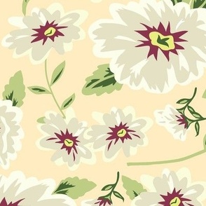 Floral Beauty Flowers Cream Neutral Large 12"