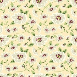 Floral Beauty Flowers Cream Neutral Small 4"