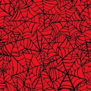 Spiderwebs - Medium Scale - Red and Black Halloween Goth Spider Web Gothic Cobweb