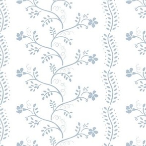 marie | french linen floral with dots lulworth blue on white
