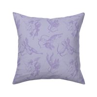 Renaissance Cherubs in Tonal Lavender 