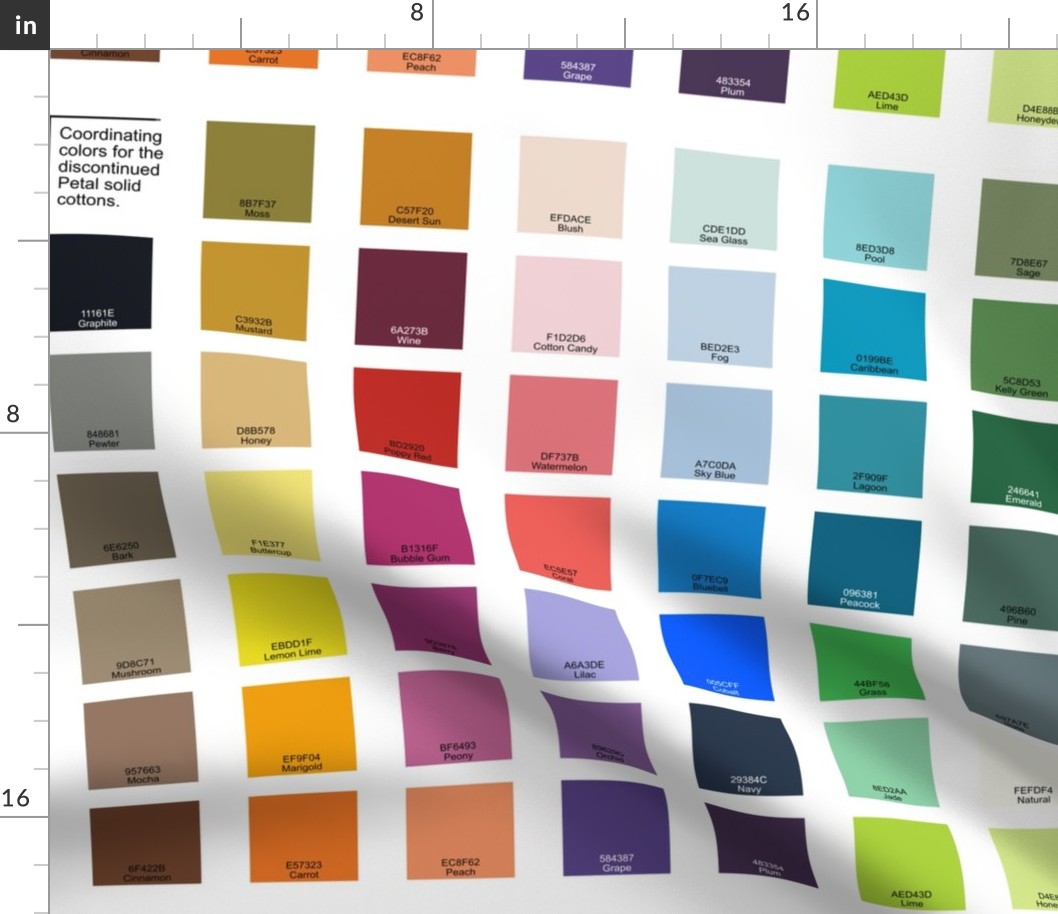 discontinued petal solids coordinate colors chart