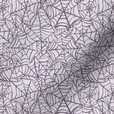 Spiderwebs - Small Scale - Lavender Halloween Pastel Goth Spider Web Gothic Cobweb