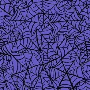 Spiderwebs - Small Scale - Purple and Black Halloween Goth Spider Web Gothic Cobweb