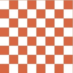 Medium Scale // Dark Coral Red Checkers Checkerboard Retro 3/4 Inch Squares  