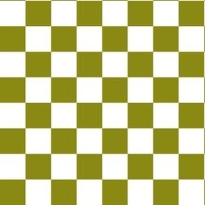 Medium Scale // Artichoke Green Checkers Checkerboard Retro 3/4 Inch Squares 