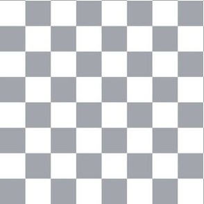 Medium Scale // Medium Grey Gray Checkers Checkerboard Retro 3/4 Inch Squares 